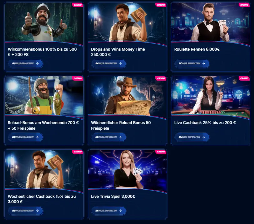 Boomerang Bet Casino Tischspiele und Live Casino
